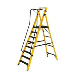 Youngman FRP fiberglass 7 Steps (1.86 m) Mega Step Industrial Ladder with Safety Wire (7 Steps + Platform)